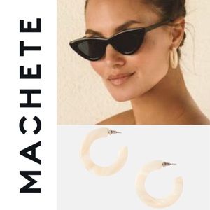🆕 KATE HOOP Earrings MACHETE Tortoise Acetate